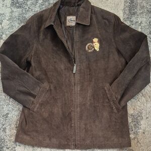 Disney Brown Suede Winnie the Pooh Zip Jacket